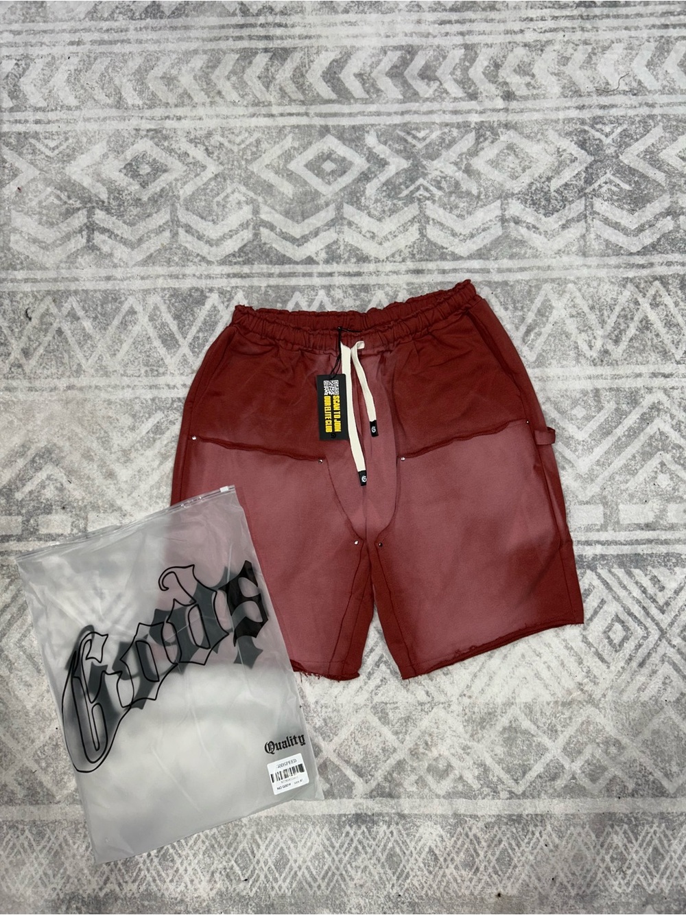 Godspeed Men's Red Drawstring Shorts